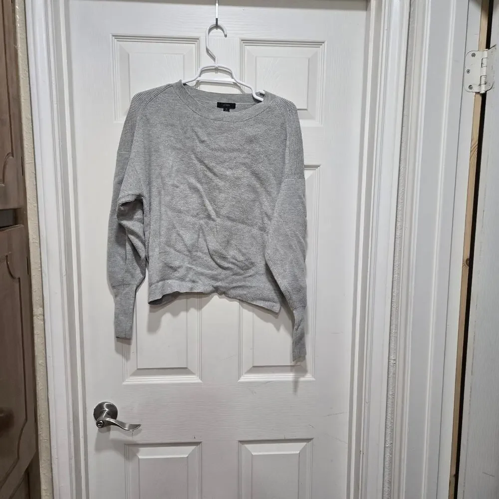 J.Crew Gray Balloon Sleeve Sweater Wool Cashmere Blend Small